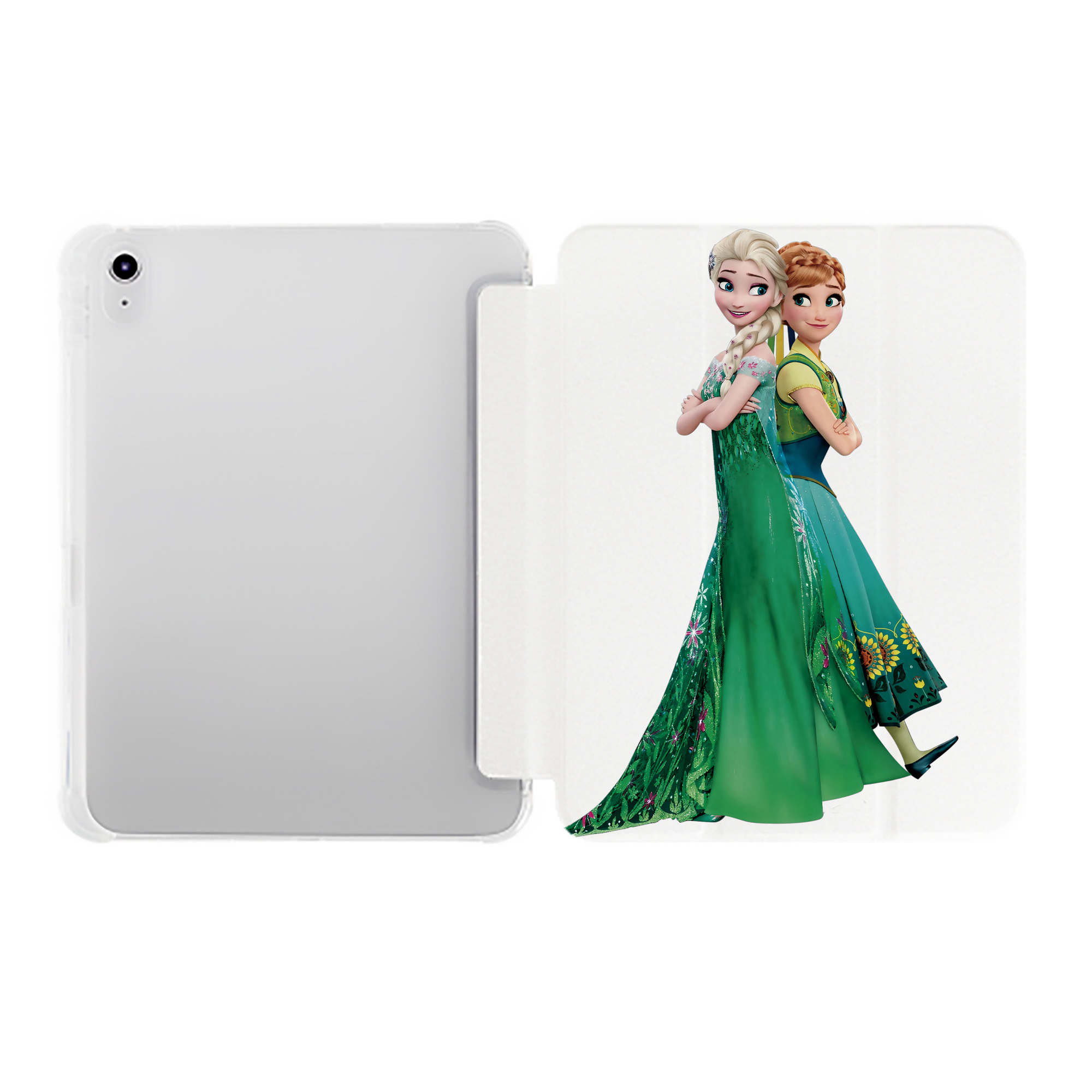 （画像用） アナと雪の女王 アンナ エルサ Frozen Anna Elsa IPad ケース ペン収納付き 三つ折りスタンド PUレザー×シリコン 対応機種9.5/10.5/10.9インチ